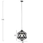 ΦΩΤΙΣΤΙΚΟ ΟΡΟΦΗΣ ΚΡΕΜΑΣΤΟ HM4073 ΜΑΥΡΟ ΜΕΤΑΛΛΟ 30x30x35Yεκ. - Image 2