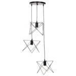 ΦΩΤΙΣΤΙΚΟ ΟΡΟΦΗΣ ΚΡΕΜΑΣΤΟ HM4076 ΤΡΙΦΩΤΟ ΜΑΥΡΟ ΜΕΤΑΛΛΟ Φ23x122Υεκ. - Image 3