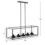 ΦΩΤΙΣΤΙΚΟ ΟΡΟΦΗΣ ΚΡΕΜΑΣΤΟ HM4082 ΜΑΥΡΟ ΜΕΤΑΛΛΟ ΚΑΙ ΓΥΑΛΙ 80x25x23,5-85Yεκ. - Image 2