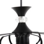 ΦΩΤΙΣΤΙΚΟ ΟΡΟΦΗΣ ΚΡΕΜΑΣΤΟ HM4089 3-ΦΩΤΟ ΜΑΥΡΑ ΜΕΤΑΛΛΙΚΑ ΚΑΠΕΛΑ Φ34x128Υεκ. - Image 6