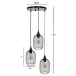 ΦΩΤΙΣΤΙΚΟ ΟΡΟΦΗΣ ΚΡΕΜΑΣΤΟ HM4104 3ΦΩΤΟ ΜΑΥΡΑ ΜΕΤΑΛΛΙΚΑ ΚΑΠΕΛΑ Φ24x123Υεκ. - Image 2