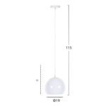 ΦΩΤΙΣΤΙΚΟ ΟΡΟΦΗΣ ΚΡΕΜΑΣΤΟ HM4108 ΛΕΥΚΗ ΜΕΤΑΛΛΙΚΗ ΚΑΜΠΑΝΑ 19x19x115Υεκ - Image 2