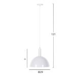 ΦΩΤΙΣΤΙΚΟ ΟΡΟΦΗΣ ΚΡΕΜΑΣΤΟ HM4111 ΛΕΥΚΗ ΜΕΤΑΛΛΙΚΗ ΚΑΜΠΑΝΑ Φ29,5Χ119Υεκ - Image 2