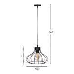 ΦΩΤΙΣΤΙΚΟ ΟΡΟΦΗΣ ΚΡΕΜΑΣΤΟ HM4114 ΜΑΥΡΟ ΜΕΤΑΛΛΙΚΟ ΣΦΑΙΡΙΚΟ ΚΑΠΕΛΟ Φ23x122Yεκ. - Image 2