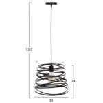 ΦΩΤΙΣΤΙΚΟ ΟΡΟΦΗΣ ΚΡΕΜΑΣΤΟ HM4129 ΜΑΥΡΟ ΜΕΤΑΛΛΙΚΟ ΚΑΠΕΛΟ 22-33x130Υεκ. - Image 2