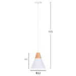 ΦΩΤΙΣΤΙΚΟ ΟΡΟΦΗΣ ΚΡΕΜΑΣΤΟ HM4149 ΛΕΥΚΟ ΜΕΤΑΛΛΙΚΟ ΚΑΠΕΛΟ-ΞΥΛΟ Φ22x115Υ εκ. - Image 2