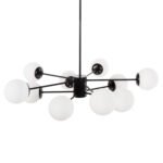 ΦΩΤΙΣΤΙΚΟ ΟΡΟΦΗΣ ΚΡΕΜΑΣΤΟ HM4170 ΜΑΥΡΟ ΜΕΤΑΛΛΟ ΛΕΥΚΟ ΓΥΑΛΙ Φ90x97,5Υεκ - Image 3