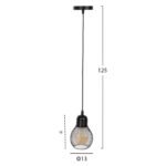 ΦΩΤΙΣΤΙΚΟ ΟΡΟΦΗΣ ΚΡΕΜΑΣΤΟ HM4171 ΜΑΥΡΟ ΜΕΤΑΛΛΙΚΟ ΔΙΚΤΥΩΤΟ ΚΑΠΕΛΟ Φ13x125Yεκ. - Image 2