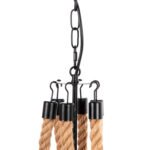 ΦΩΤΙΣΤΙΚΟ ΟΡΟΦΗΣ ΚΡΕΜΑΣΤΟ HM4177 6-ΦΩΤΟ ΣΧΟΙΝΙ ΚΑΙ ΜΑΥΡΟ ΜΕΤΑΛΛΟ 74x74x123Υεκ. - Image 6