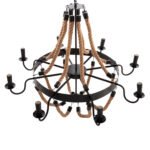 ΦΩΤΙΣΤΙΚΟ ΟΡΟΦΗΣ ΚΡΕΜΑΣΤΟ HM4178 8-ΦΩΤΟ ΣΧΟΙΝΙ ΚΑΙ ΜΑΥΡΟ ΜΕΤΑΛΛΟ 84x84x121Υεκ. - Image 3