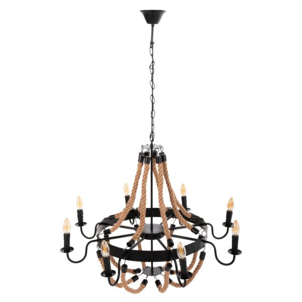 ΦΩΤΙΣΤΙΚΟ ΟΡΟΦΗΣ ΚΡΕΜΑΣΤΟ HM4178 8-ΦΩΤΟ ΣΧΟΙΝΙ ΚΑΙ ΜΑΥΡΟ ΜΕΤΑΛΛΟ 84x84x121Υεκ.