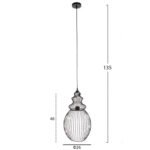 ΦΩΤΙΣΤΙΚΟ ΟΡΟΦΗΣ ΚΡΕΜΑΣΤΟ HM4184 ΜΑΥΡΟ ΜΕΤΑΛΛΟ 26x26x125Υεκ. - Image 2