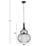 ΦΩΤΙΣΤΙΚΟ ΟΡΟΦΗΣ ΚΡΕΜΑΣΤΟ HM4185 ΜΑΥΡΟ ΜΕΤΑΛΛΟ-ΛΕΥΚΟ ΥΦΑΣΜΑ Φ30x115Υεκ - Image 2