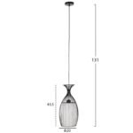 ΦΩΤΙΣΤΙΚΟ ΟΡΟΦΗΣ ΚΡΕΜΑΣΤΟ HM4186 ΜΑΥΡΟ ΜΕΤΑΛΛΟ 20x20x131Υεκ. - Image 2