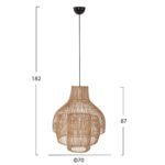ΦΩΤΙΣΤΙΚΟ ΟΡΟΦΗΣ ΚΡΕΜΑΣΤΟ HM7857 RATTAN ΣΕ ΦΥΣΙΚΟ ΧΡΩΜΑ ΜΕ ΤΡΙΑ ΣΧΗΜΑΤΑ Φ70Χ182Υεκ - Image 2