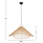 ΦΩΤΙΣΤΙΚΟ ΟΡΟΦΗΣ ΚΡΕΜΑΣΤΟ HM7879.02 RATTAN ΣΕ ΦΥΣΙΚΟ ΧΡΩΜΑ Φ80x126Υ εκ. - Image 2