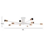 ΦΩΤΙΣΤΙΚΟ ΟΡΟΦΗΣ ΚΡΕΜΑΣΤΟ ΠΟΛΥΦΩΤΟ 10ΦΩΤΟ HM4122 ΛΕΥΚΟ ΜΕΤΑΛΛΟ 18,5Υ εκ. - Image 2