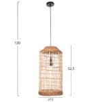 ΦΩΤΙΣΤΙΚΟ ΟΡΟΦΗΣ ΜΑΚΡΥ ΚΥΛΙΝΔΡΙΚΟ ΚΑΠΕΛΟ ΙΝΕΣ ΑΜΠΑΚΑ ΣΕ ΦΥΣΙΚΟ Φ27,5x52,5Yεκ.HM7767 - Image 2