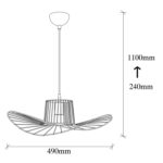 ΦΩΤΙΣΤΙΚΟ ΟΡΟΦΗΣ ΜΕΤΑΛΛΙΚΟ ΚΡΕΜΑΣΤΟ ΜΑΥΡΟ HM7236 49x110 εκ. - Image 2