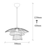 ΦΩΤΙΣΤΙΚΟ ΟΡΟΦΗΣ ΜΕΤΑΛΛΙΚΟ ΚΡΕΜΑΣΤΟ ΜΑΥΡΟ HM7231 E27 Φ50x123 εκ. - Image 2