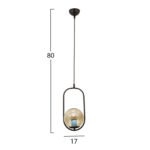 ΦΩΤΙΣΤΙΚΟ ΟΡΟΦΗΣ ΜΕΤΑΛΛΙΚΟ ΜΑΥΡΟ HM7386.01 17x80 εκ. - Image 2