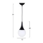 ΦΩΤΙΣΤΙΚΟ ΟΡΟΦΗΣ ΜΕΤΑΛΛΙΚΟ ΜΑΥΡΟ HM7517.01 12x91 εκ. - Image 2