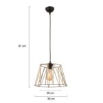 ΦΩΤΙΣΤΙΚΟ ΟΡΟΦΗΣ ΜΕΤΑΛΛΙΚΟ ΜΑΥΡΟ ΜΕ ΣΧΟΙΝΙ ΜΠΕΖ HM7566.01 Φ30x81Υ εκ. - Image 2