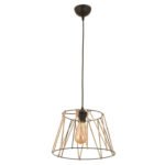 ΦΩΤΙΣΤΙΚΟ ΟΡΟΦΗΣ ΜΕΤΑΛΛΙΚΟ ΜΑΥΡΟ ΜΕ ΣΧΟΙΝΙ ΜΠΕΖ HM7566.01 Φ30x81Υ εκ. - Image 3