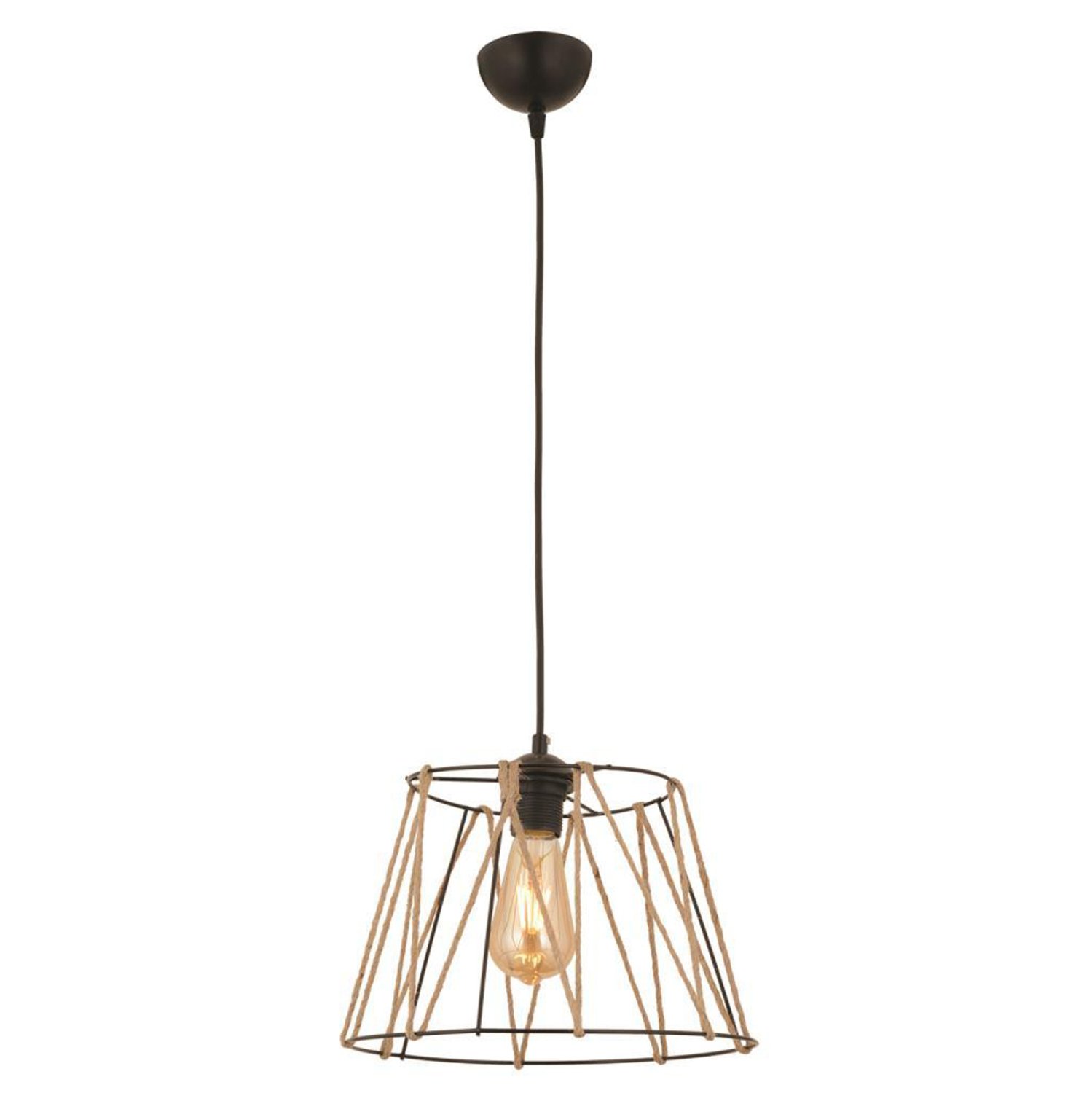 fotistiko-orofis-metalliko-mayro-me-scho ΦΩΤΙΣΤΙΚΟ ΟΡΟΦΗΣ ΜΕΤΑΛΛΙΚΟ ΜΑΥΡΟ ΜΕ ΣΧΟΙΝΙ ΜΠΕΖ HM7566.01 Φ30x81Υ εκ. - Image 1