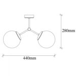 ΦΩΤΙΣΤΙΚΟ ΟΡΟΦΗΣ ΜΕΤΑΛΛΙΚΟ ΜΕ ΧΡΥΣΟ ΣΚΕΛΕΤΟ ΚΑΙ ΛΕΥΚΟ ΓΥΑΛΙ HM7262 44Χ15Χ28 εκ. - Image 2