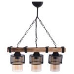 ΦΩΤΙΣΤΙΚΟ ΟΡΟΦΗΣ ΤΡΙΦΩΤΟ ΜΕ ΑΛΥΣΙΔΑ ΞΥΛΟ ΚΑΙ ΜΕΤΑΛΛΙΚΑ ΚΑΠΕΛΑ 50x12x60Y εκ.HM7699.01 - Image 3