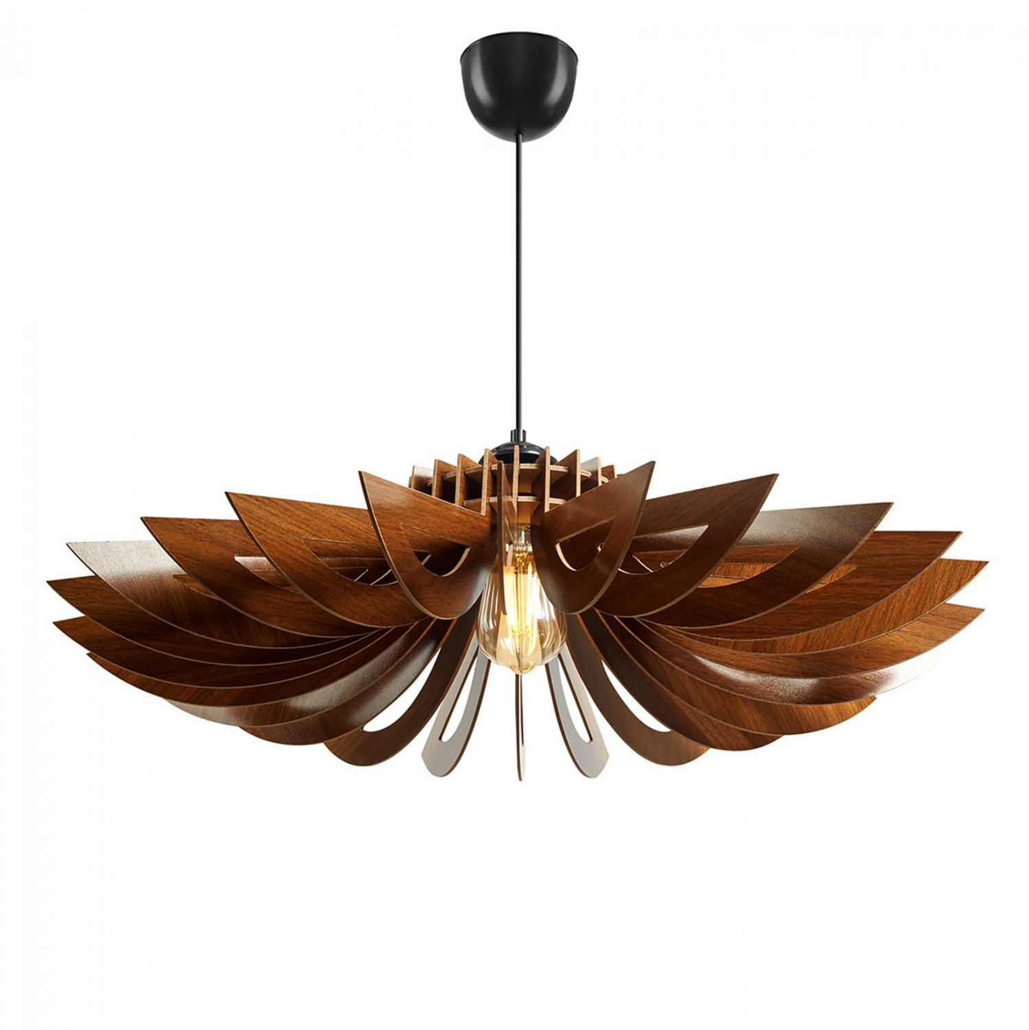 fotistiko-orofis-xylino-kremasto-karydi- ΦΩΤΙΣΤΙΚΟ ΟΡΟΦΗΣ ΞΥΛΙΝΟ ΚΡΕΜΑΣΤΟ ΚΑΡΥΔΙ HM7348.01 Φ68x50Υ εκ. - Image 1