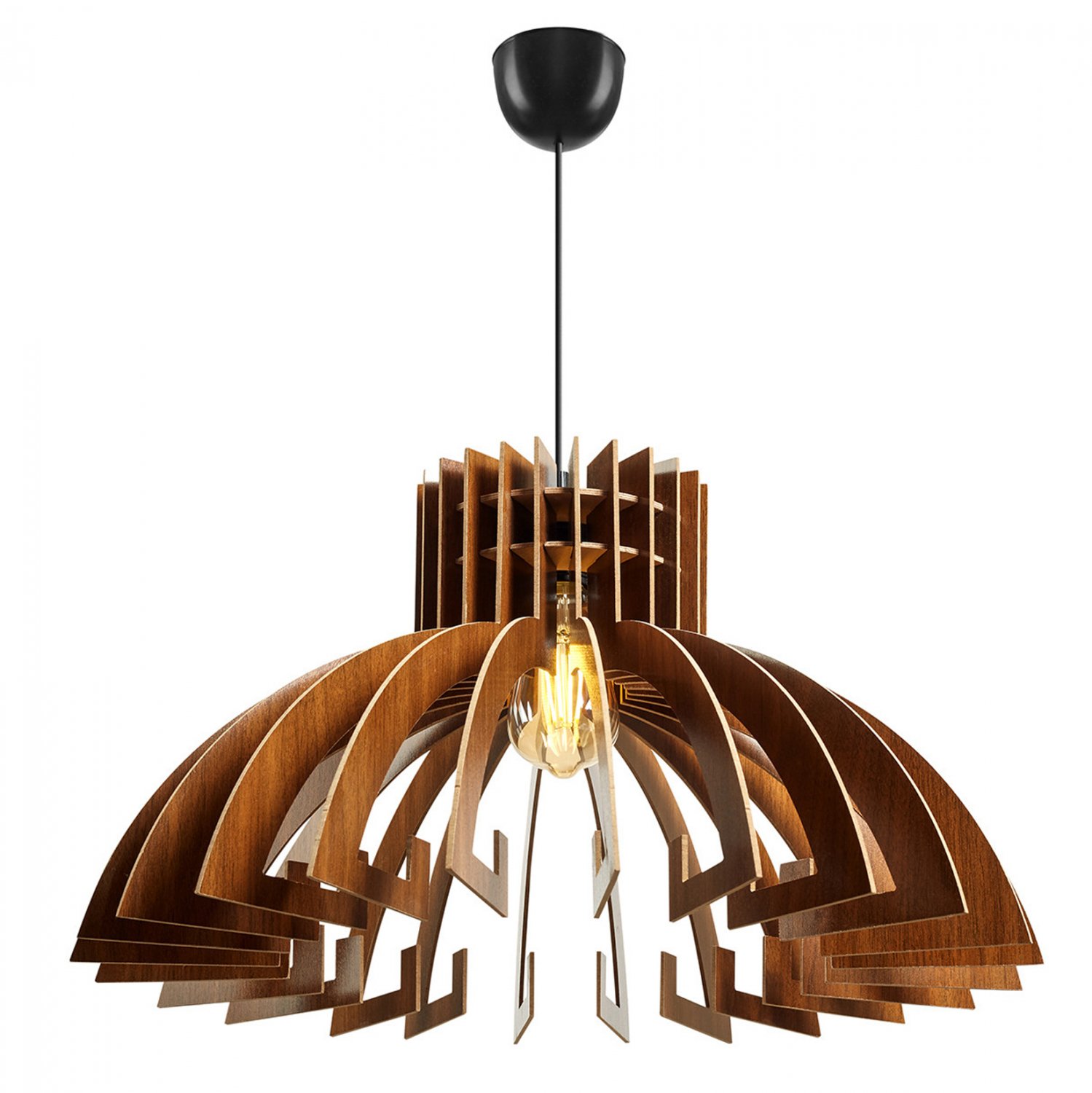 fotistiko-orofis-xylino-kremasto-karydi- ΦΩΤΙΣΤΙΚΟ ΟΡΟΦΗΣ ΞΥΛΙΝΟ ΚΡΕΜΑΣΤΟ ΚΑΡΥΔΙ HM7350.01 Φ54x65Υ εκ. - Image 1