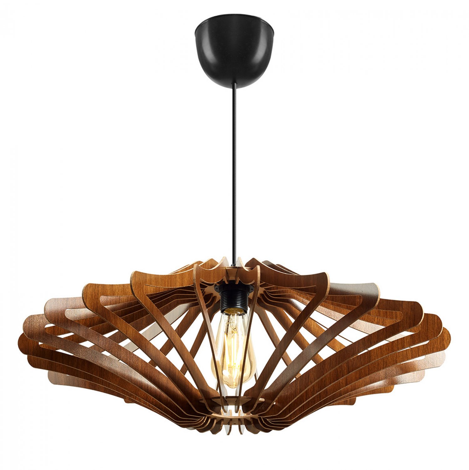 fotistiko-orofis-xylino-kremasto-karydi- ΦΩΤΙΣΤΙΚΟ ΟΡΟΦΗΣ ΞΥΛΙΝΟ ΚΡΕΜΑΣΤΟ ΚΑΡΥΔΙ HM7351.01 Φ47x55Υ εκ. - Image 1