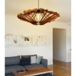 ΦΩΤΙΣΤΙΚΟ ΟΡΟΦΗΣ ΞΥΛΙΝΟ ΚΡΕΜΑΣΤΟ ΚΑΡΥΔΙ HM7351.01 Φ47x55Υ εκ. - Image 2