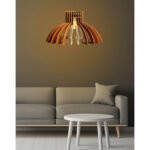 ΦΩΤΙΣΤΙΚΟ ΟΡΟΦΗΣ ΞΥΛΙΝΟ ΚΡΕΜΑΣΤΟ ΚΑΡΥΔΙ HM7350.01 Φ54x65Υ εκ. - Image 4