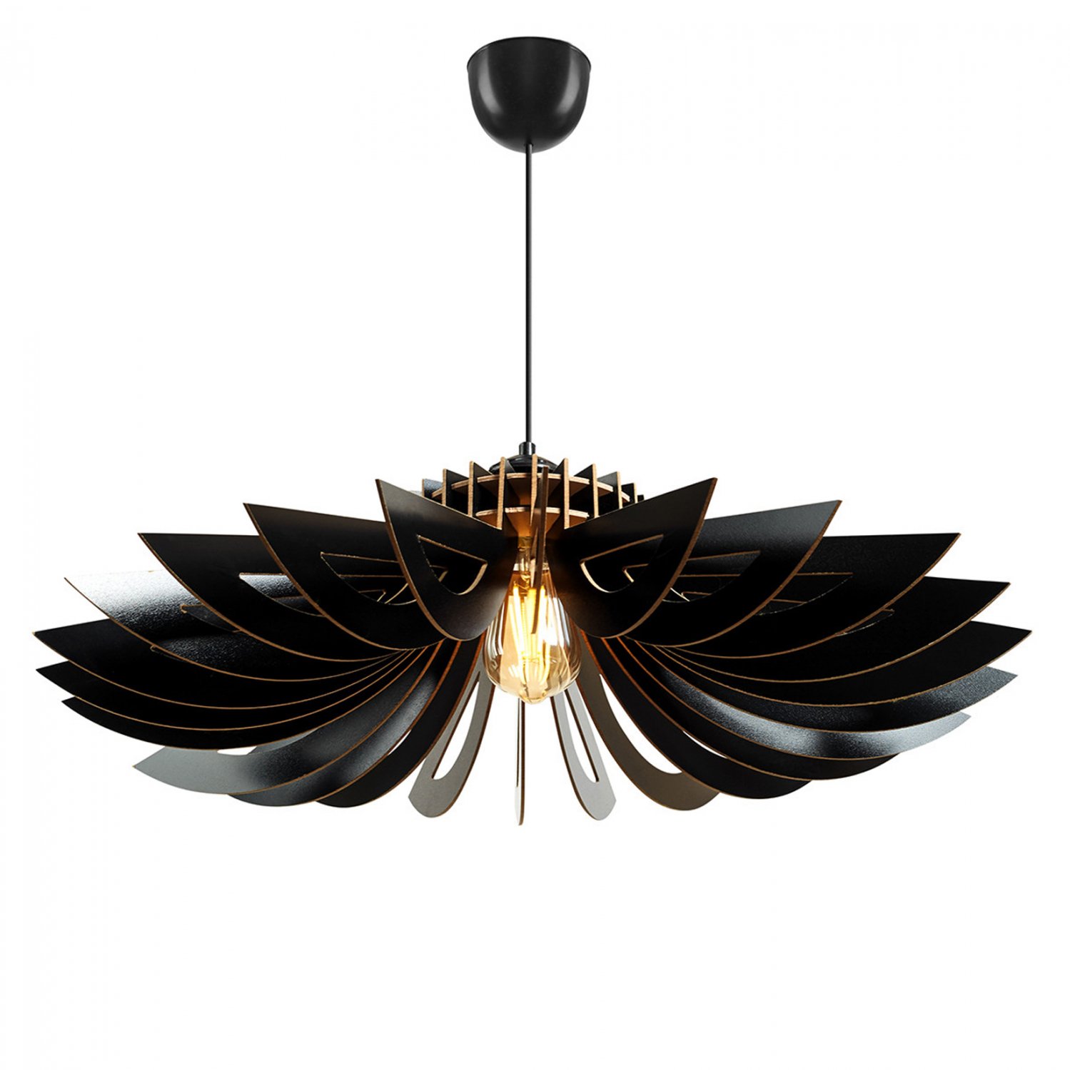 fotistiko-orofis-xylino-kremasto-mayro-f ΦΩΤΙΣΤΙΚΟ ΟΡΟΦΗΣ ΞΥΛΙΝΟ ΚΡΕΜΑΣΤΟ ΜΑΥΡΟ HM7349.03 Φ52x45Υ εκ. - Image 1