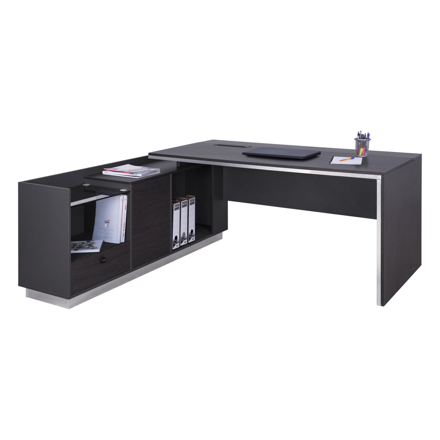 grafeio-epaggelmatiko-aristeri-gonia-ros ΓΡΑΦΕΙΟ ΕΠΑΓΓΕΛΜΑΤΙΚΟ ΑΡΙΣΤΕΡΗ ΓΩΝΙΑ ROSEWOOD HM2112L 200X160X76Υ εκ. - Image 1