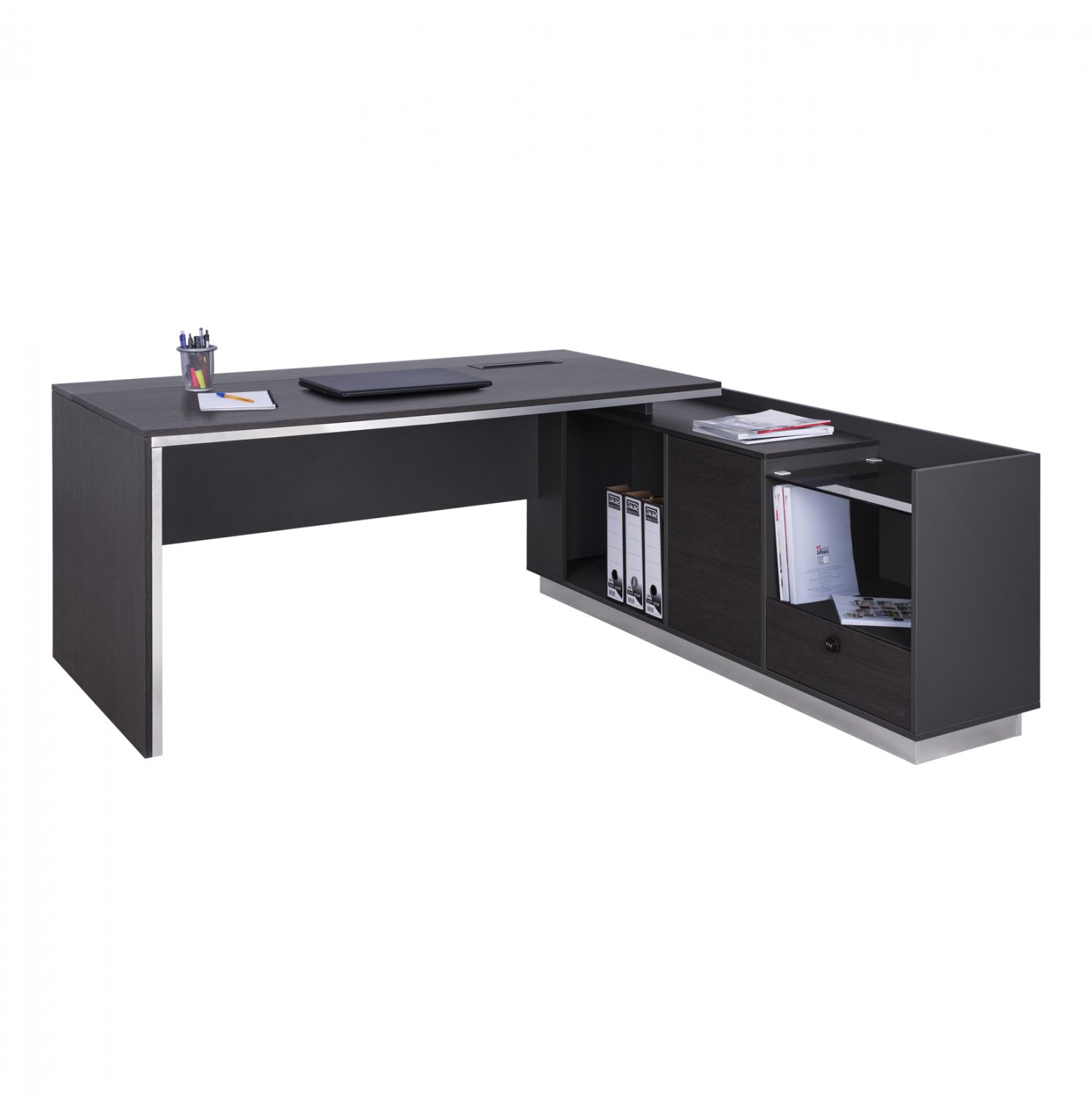 grafeio-epaggelmatiko-dexia-gonia-rosewo ΓΡΑΦΕΙΟ ΕΠΑΓΓΕΛΜΑΤΙΚΟ ΔΕΞΙΑ ΓΩΝΙΑ ROSEWOOD HM2112R 200X160X76Υ εκ. - Image 1