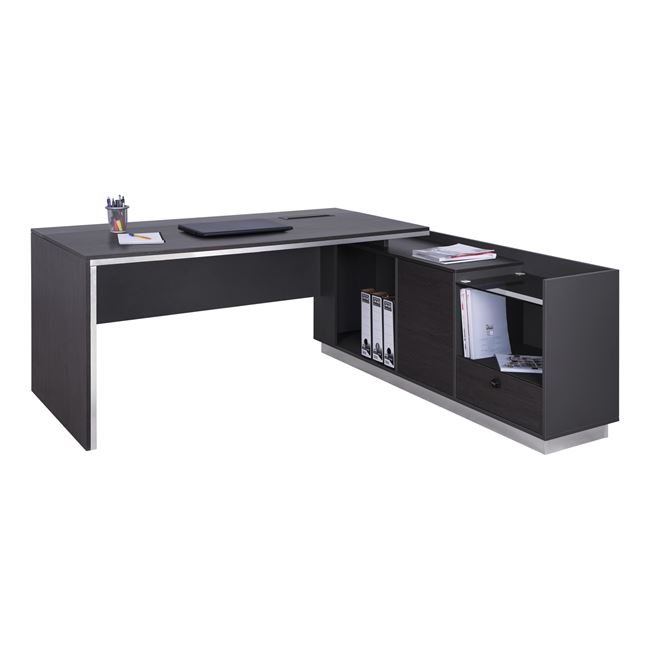 grafeio-epaggelmatiko-dexia-gonia-rosewo ΓΡΑΦΕΙΟ ΕΠΑΓΓΕΛΜΑΤΙΚΟ ΔΕΞΙΑ ΓΩΝΙΑ ROSEWOOD HM2086R 180X170X76Υ εκ. - Image 1