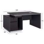 ΓΡΑΦΕΙΟ ΕΠΑΓΓΕΛΜΑΤΙΚΟ ΜΕ ΑΡΙΣΤΕΡΟ ΝΤΟΥΛΑΠΙ ROSEWOOD HM2087L 160X80X76Υ εκ. - Image 2