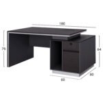 ΓΡΑΦΕΙΟ ΕΠΑΓΓΕΛΜΑΤΙΚΟ ΜΕ ΔΕΞΙΟ ΝΤΟΥΛΑΠΙ ROSEWOOD HM2113R 180X80X76Υ εκ. - Image 2