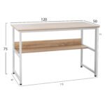 ΓΡΑΦΕΙΟ PORTIS HM2131.01 ΜΕΛΑΜΙΝΗ ΣΕ SONAMA ΜΕ ΛΕΥΚΟ ΜΑΤ ΣΚΕΛΕΤΟ 120X50X75Υεκ. - Image 2