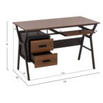 ΓΡΑΦΕΙΟ VITINO HM2130.03 ΜΕΛΑΜΙΝΗ-ΜΕΤΑΛΛΟ ΣΕ ΚΑΡΥΔΙ-ΓΚΡΙ 120X60X76εκ. - Image 2