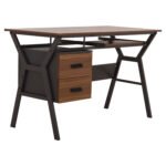 ΓΡΑΦΕΙΟ VITINO HM2130.03 ΜΕΛΑΜΙΝΗ-ΜΕΤΑΛΛΟ ΣΕ ΚΑΡΥΔΙ-ΓΚΡΙ 120X60X76εκ. - Image 3