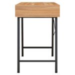 ΓΡΑΦΕΙΟ ΚΑΡΥΔΙ-ΓΚΡΙ ΜΕ ΜΑΥΡΟ ΜΑΤ ΣΚΕΛΕΤΟ HM2128.03 120x48x76,5Υ εκ. - Image 4