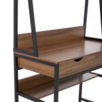 ΓΡΑΦΕΙΟ ΜΕ ΒΙΒΛΙΟΘΗΚΗ TANAYA HM2390.12 ΜΕΛΑΜΙΝΗ ΚΑΡΥΔΙ-ΜΑΥΡΟΣ ΜΕΤΑΛΛ.ΣΚΕΛΕΤΟΣ 100x48x139Y - Image 6