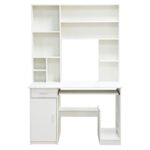 ΓΡΑΦΕΙΟ ΜΕ ΒΙΒΛΙΟΘΗΚΗ-ΡΑΦΙΕΡΑ STATUS ΛΕΥΚΟ HM2032.03 120x55,5x182,5 εκ. - Image 3