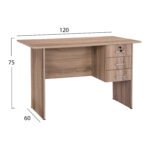 ΓΡΑΦΕΙΟ ΜΕΛΑΜΙΝΗΣ HAYDEN 120x60x75Υεκ. ΜΕ 3 ΣΥΡΤΑΡΙΑ ΣΕ ΧΡΩΜΑ SONAMA HM2268.02 - Image 2