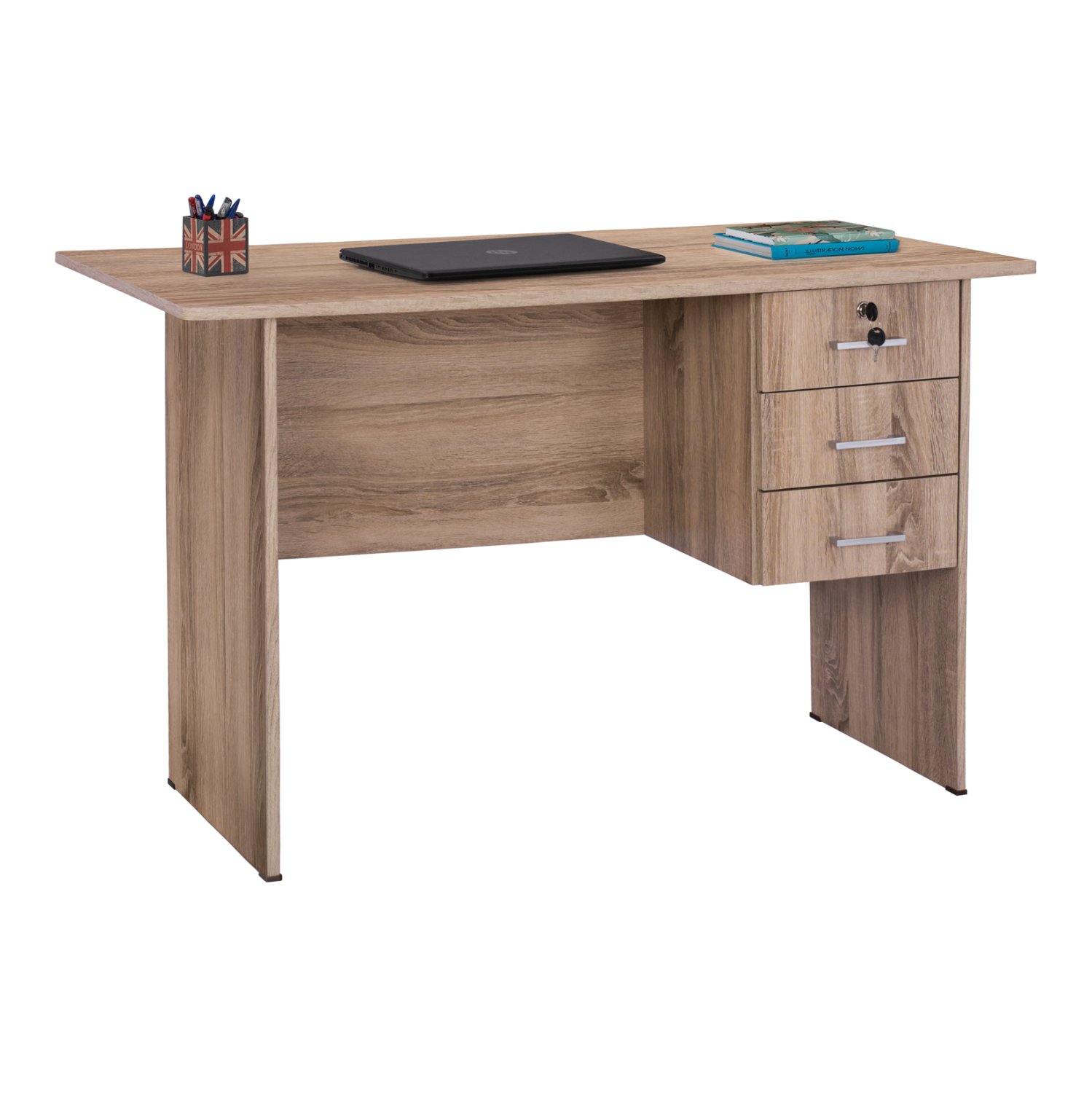 grafeio-melaminis-120x60x75yek-me-3-syrt ΓΡΑΦΕΙΟ ΜΕΛΑΜΙΝΗΣ HAYDEN 120x60x75Υεκ. ΜΕ 3 ΣΥΡΤΑΡΙΑ ΣΕ ΧΡΩΜΑ SONAMA HM2268.02 - Image 1